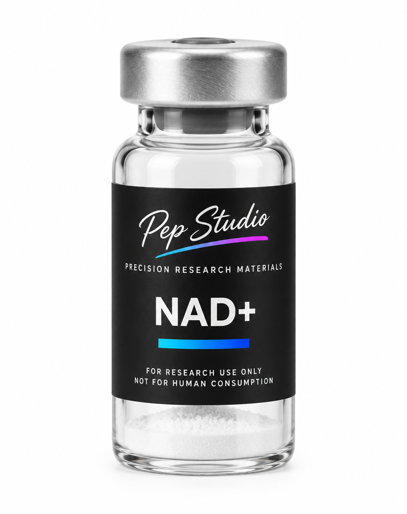 PEP STUDIO vial representing NAD+ raw powder
